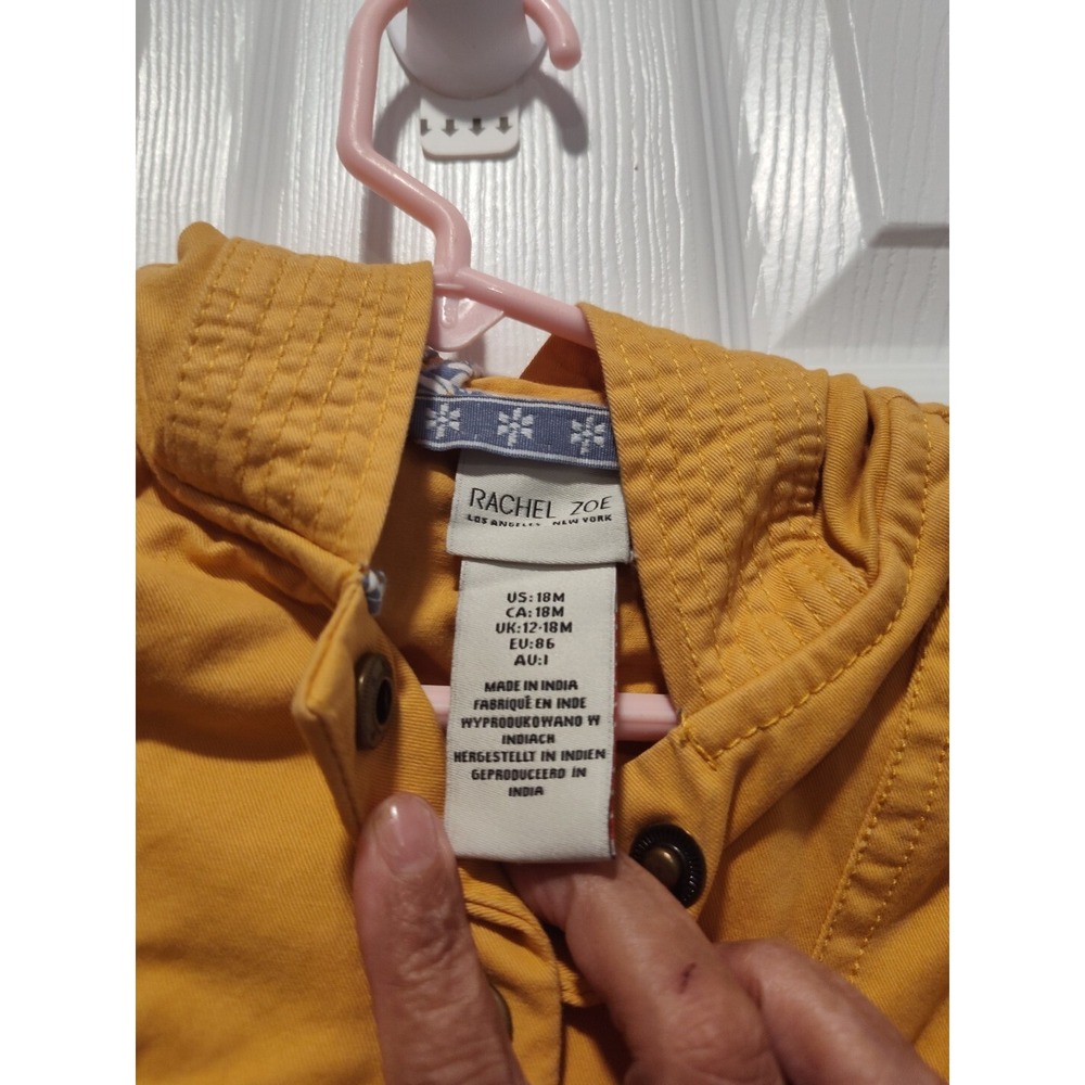 Rachel Zoe Baby Girls Mustard Yellow Hooded Trench Coat Infant‎ Size 18 months - Picture 5 of 9
